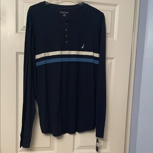 Nautica Men's Dark Blue Long Sleeve Henley